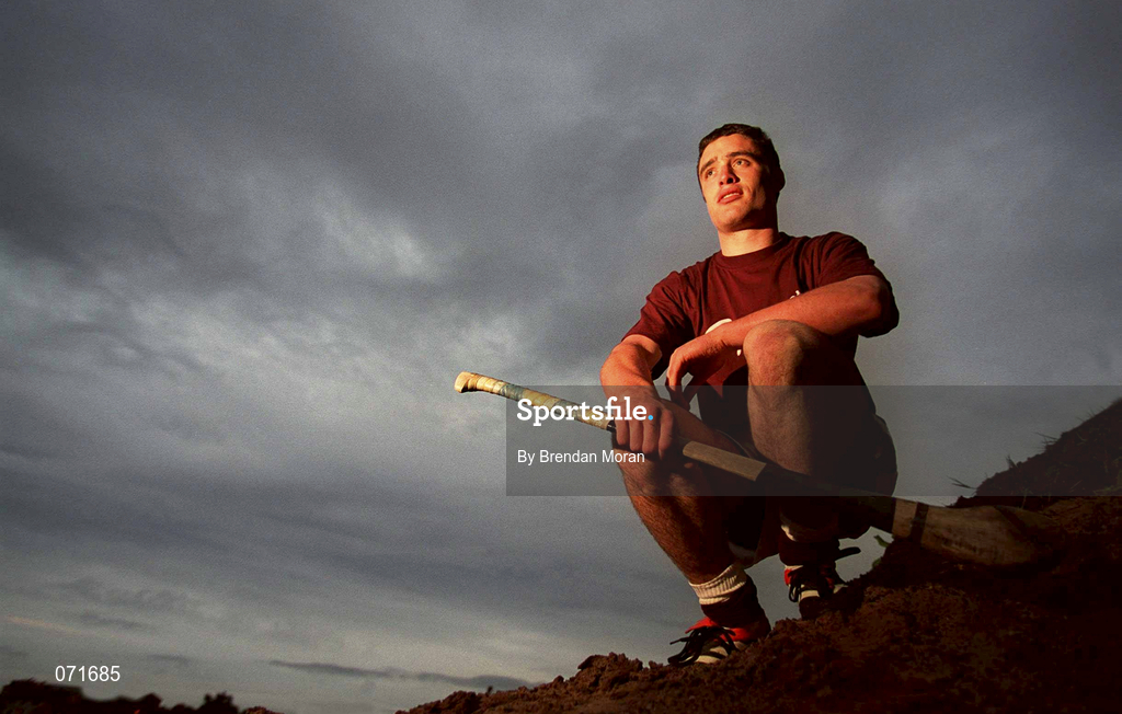 29 August 2001; Galway hurler Alan Kerins poses for a portrait at Pearse Stadium in Galway during a press night ahead of the Guinness All-Ireland Senior Hurling Championship Final. Photo by Brendan Moran/Sportsfile