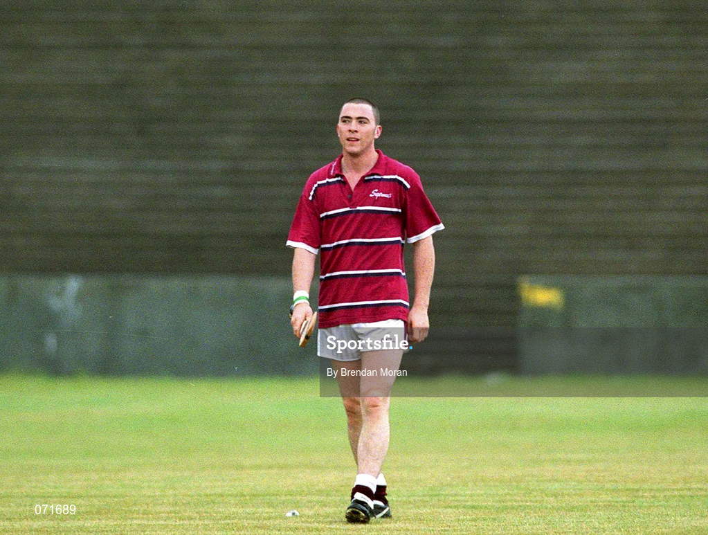 29 August 2001; Galway's Eugene Cloonan during a Galway hurling press night at Pearse Stadium ahead of the Guinness All-Ireland Senior Hurling Championship Final. Photo by Matt Browne/Sportsfile