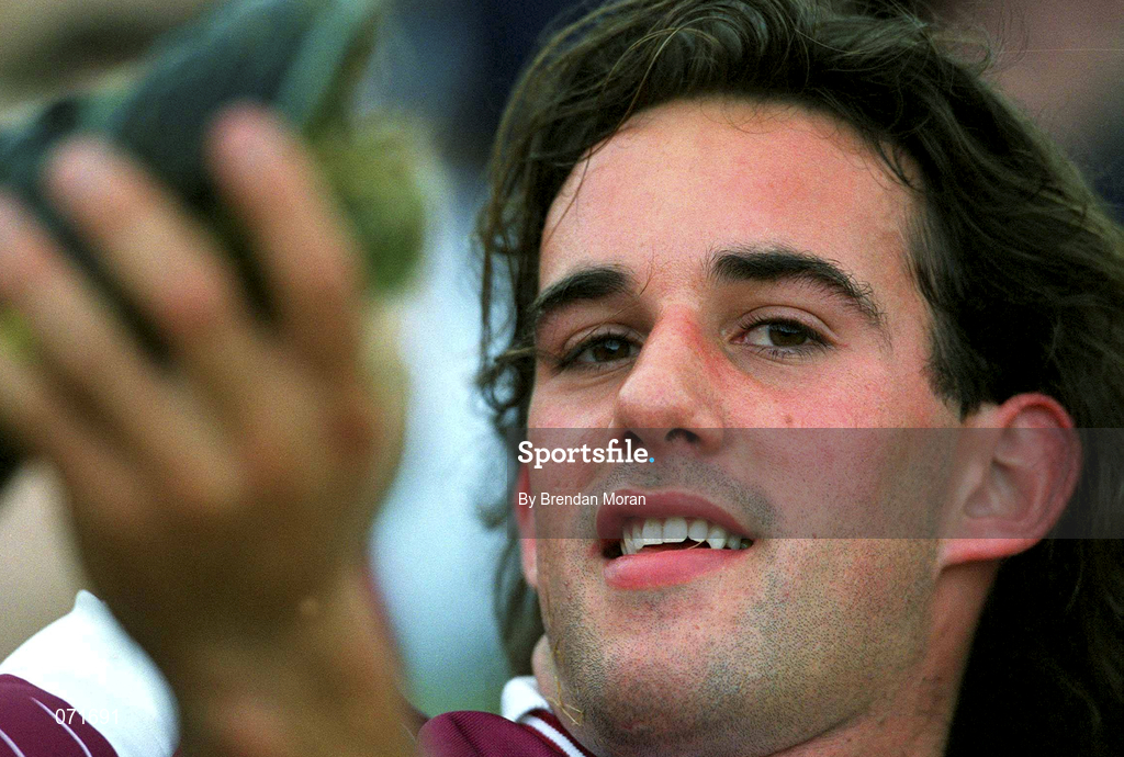 29 August 2001; Galway's David Tierney during a Galway hurling press night at Pearse Stadium ahead of the Guinness All-Ireland Senior Hurling Championship Final. Photo by Matt Browne/Sportsfile