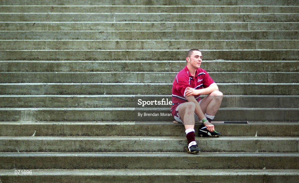29 August 2001; Galway's Eugene Cloonan poses for a portrait during a Galway hurling press night at Pearse Stadium ahead of the Guinness All-Ireland Senior Hurling Championship Final. Photo by Brendan Moran/Sportsfile