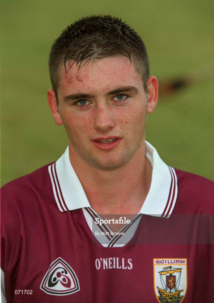 29 August 2001; Derek Hardiman of Galway poses for a portrait during a Galway hurling press night at Pearse Stadium ahead of the Guinness All-Ireland Senior Hurling Championship Final. Photo by Matt Browne/Sportsfile