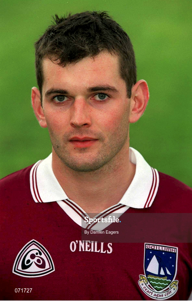 29 August 2001; Tomas Meehan of Galway poses for a portrait during a Galway press night ahead of the Bank of Ireland All-Ireland Football Hurling Championship Final. Photo by Damien Eagers/Sportsfile
