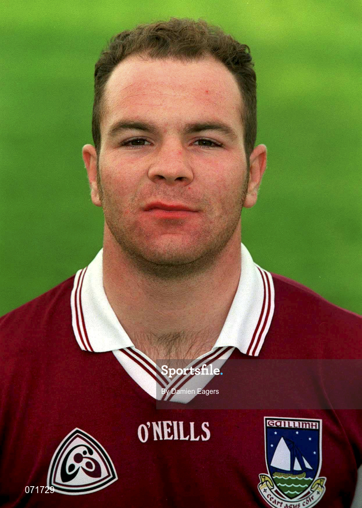 29 August 2001; John Divilly of Galway poses for a portrait during a Galway press night ahead of the Bank of Ireland All-Ireland Football Hurling Championship Final. Photo by Damien Eagers/Sportsfile