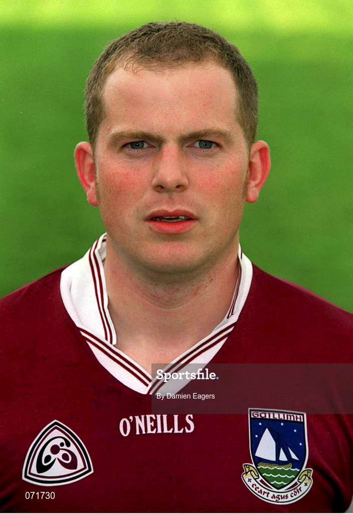 29 August 2001; John Donnellan of Galway poses for a portrait during a Galway press night ahead of the Bank of Ireland All-Ireland Football Hurling Championship Final. Photo by Damien Eagers/Sportsfile