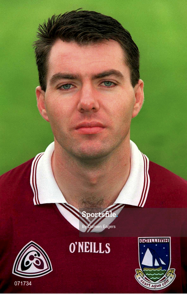 29 August 2001; Sean O'Domhnaill of Galway poses for a portrait during a Galway press night ahead of the Bank of Ireland All-Ireland Football Hurling Championship Final. Photo by Damien Eagers/Sportsfile