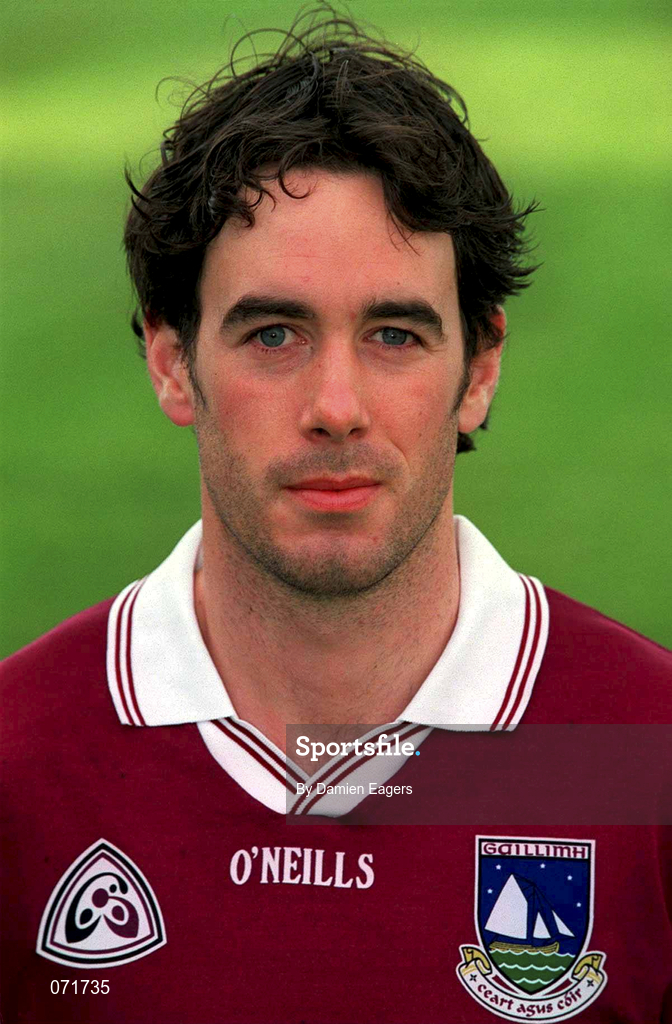 29 August 2001; Michael Colleran of Galway poses for a portrait during a Galway press night ahead of the Bank of Ireland All-Ireland Football Hurling Championship Final. Photo by Damien Eagers/Sportsfile