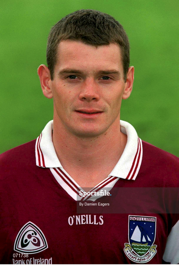 29 August 2001; Declan Meehan of Galway poses for a portrait during a Galway press night ahead of the Bank of Ireland All-Ireland Football Hurling Championship Final. Photo by Damien Eagers/Sportsfile