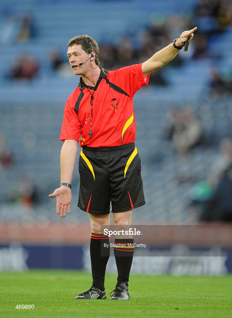 30 October 2010; Referee Tony Carroll, Offaly. Senior Hurling / Shinty International 1st Test, Ireland v Scotland, Croke Park, Dublin. Picture credit:  Stephen McCarthy / SPORTSFILE