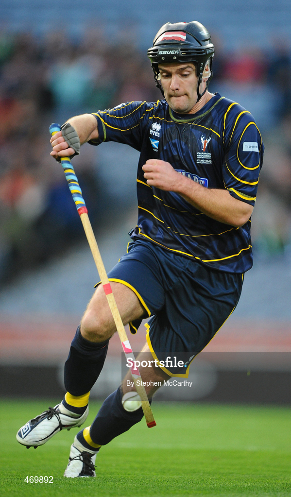 30 October 2010; Finlay MacRae, Scotland. Senior Hurling / Shinty International 1st Test, Ireland v Scotland, Croke Park, Dublin. Picture credit:  Stephen McCarthy / SPORTSFILE