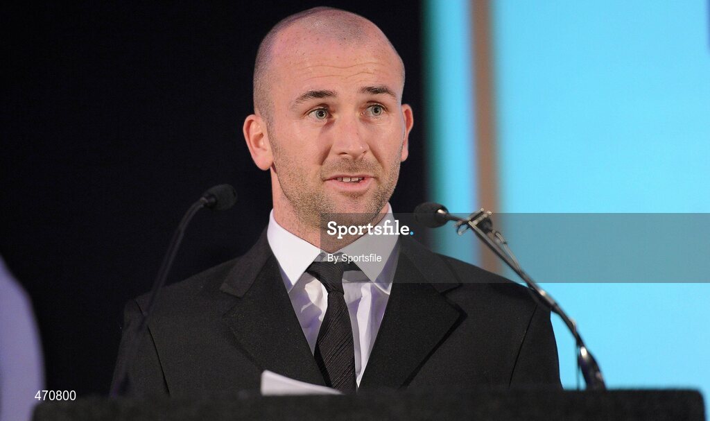 6 November 2010; PFAI Chairman Paul Keegan speaking during the awards. PFAI Ford 2010 Awards, The Burlington Hotel, Upper Leeson Street, Dublin. Photo by Sportsfile