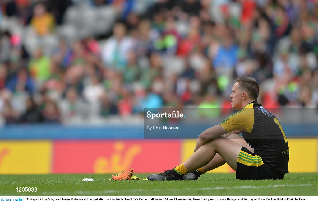21 August 2016; A dejected Gavin Mulreany of Donegal after the Electric Ireland GAA Football All-Ireland Minor Championship Semi-Final game between Donegal and Galway at Croke Park in Dublin. Photo by Eóin Noonan/Sportsfile