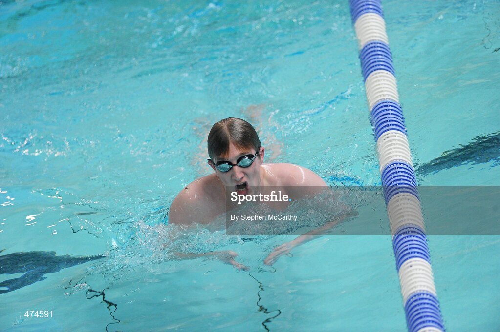 9 April 2010; Matthew Bell, from Down, in action during swimming training at an Ireland paralympic squad training camp. Ireland Paralympic Squad Training Camp - April 2010, University of Limerick, Limerick. Picture credit: Stephen McCarthy / SPORTSFILE