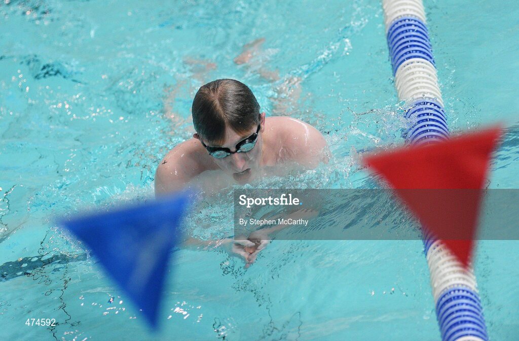 9 April 2010; Matthew Bell, from Down, in action during swimming training at an Ireland paralympic squad training camp. Ireland Paralympic Squad Training Camp - April 2010, University of Limerick, Limerick. Picture credit: Stephen McCarthy / SPORTSFILE
