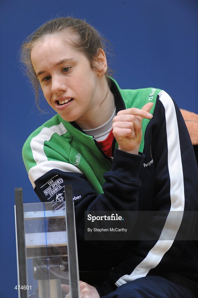 9 April 2010; Denise Guard, from Victorias Cross, Cork, in action during boccia training at an Ireland paralympic squad training camp. Ireland Paralympic Squad Training Camp - April 2010, University of Limerick, Limerick. Picture credit: Stephen McCarthy / SPORTSFILE