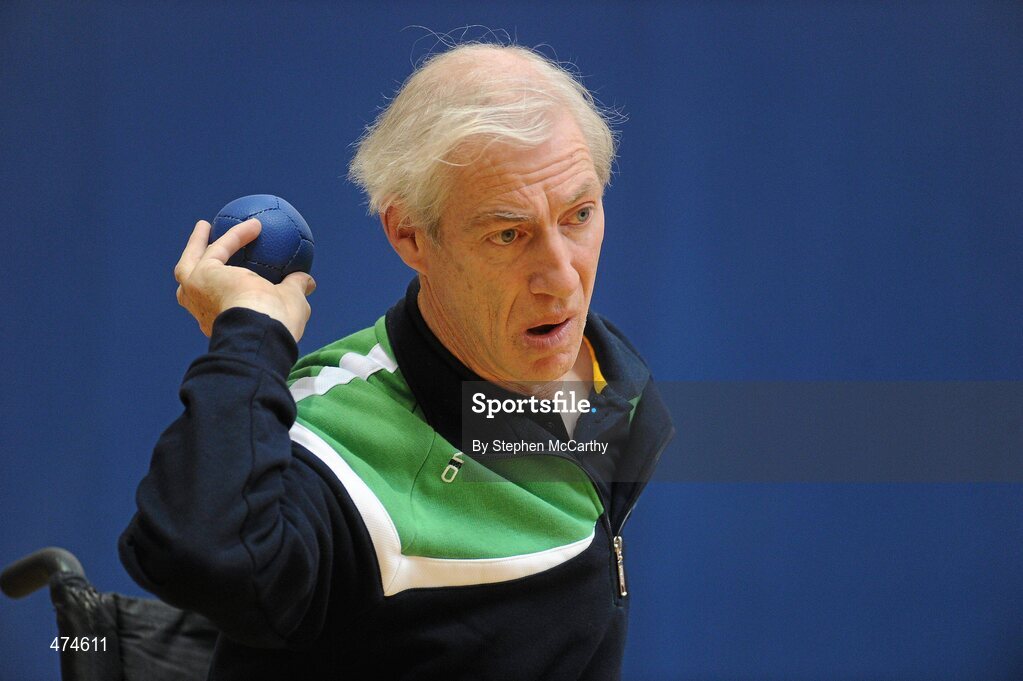 9 April 2010; Tom Leahy, from Ballyhooley, Cork, in action during boccia training at an Ireland paralympic squad training camp. Ireland Paralympic Squad Training Camp - April 2010, University of Limerick, Limerick. Picture credit: Stephen McCarthy / SPORTSFILE