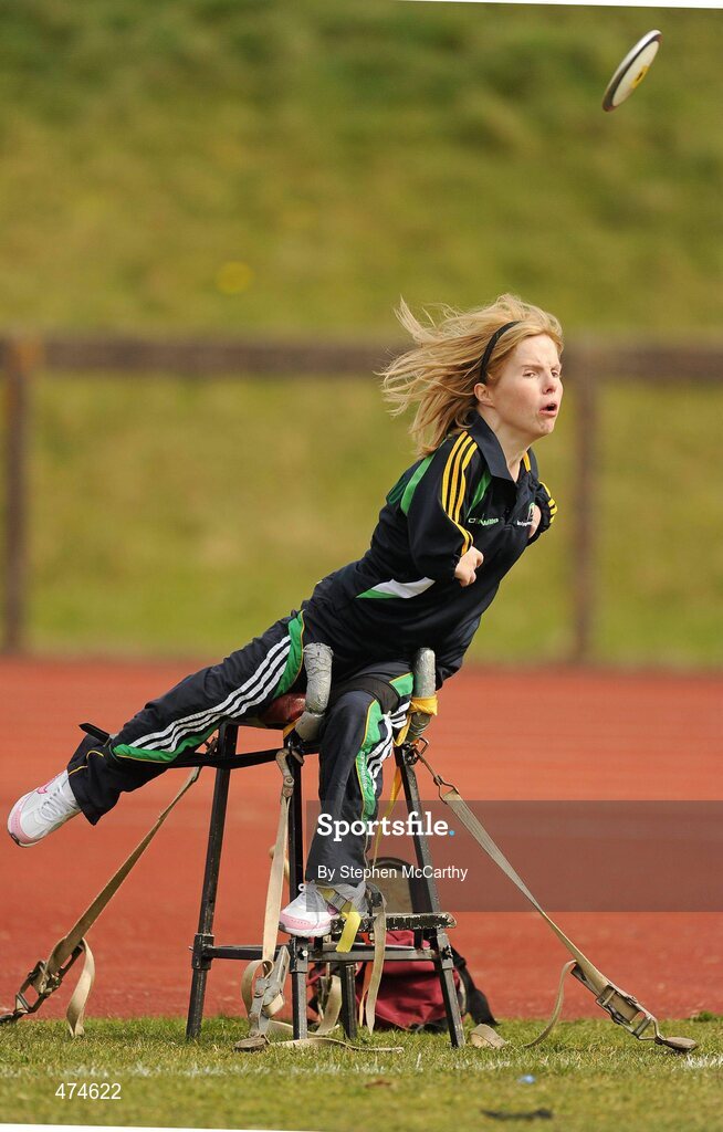 9 April 2010; Catherine Wayland, from New Ross, Wexford, in action during club training at an Ireland paralympic squad training camp. Ireland Paralympic Squad Training Camp - April 2010, University of Limerick, Limerick. Picture credit: Stephen McCarthy / SPORTSFILE