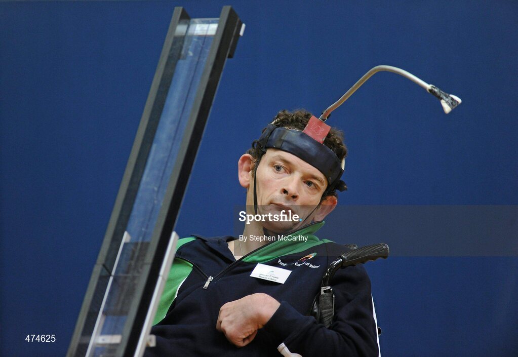 9 April 2010; Johnny Cronin, from Mitchelstown, Co. Cork, in action during boccia training at an Ireland paralympic squad training camp. Ireland Paralympic Squad Training Camp - April 2010, University of Limerick, Limerick. Picture credit: Stephen McCarthy / SPORTSFILE