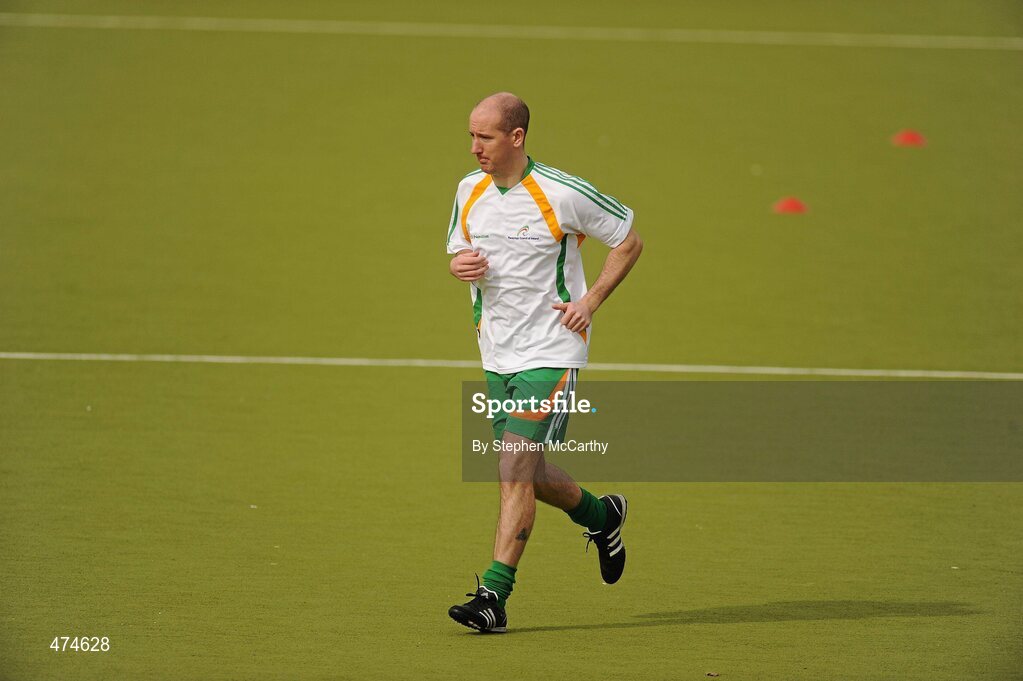 9 April 2010; Aidan Brennan, from Lucan, Dublin, in action during soccer training at an Ireland paralympic squad training camp. Ireland Paralympic Squad Training Camp - April 2010, University of Limerick, Limerick. Picture credit: Stephen McCarthy / SPORTSFILE