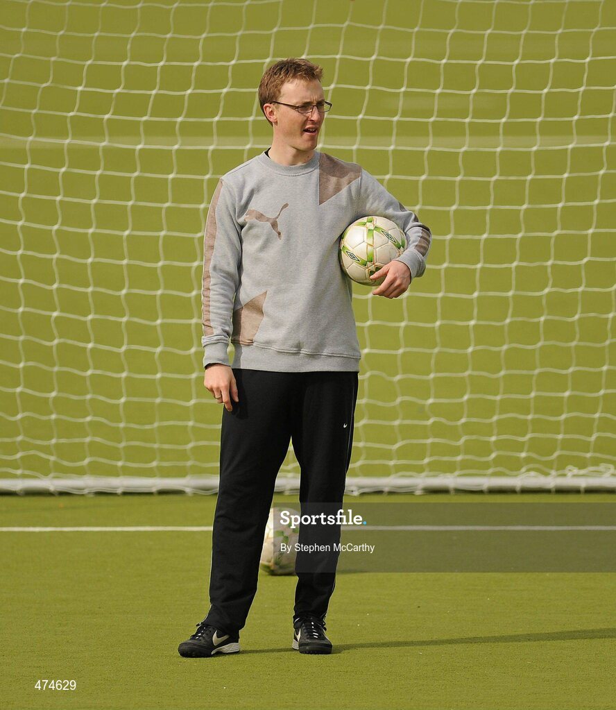 9 April 2010; Coach Daragh Sheridan during soccer training at an Ireland paralympic squad training camp. Ireland Paralympic Squad Training Camp - April 2010, University of Limerick, Limerick. Picture credit: Stephen McCarthy / SPORTSFILE