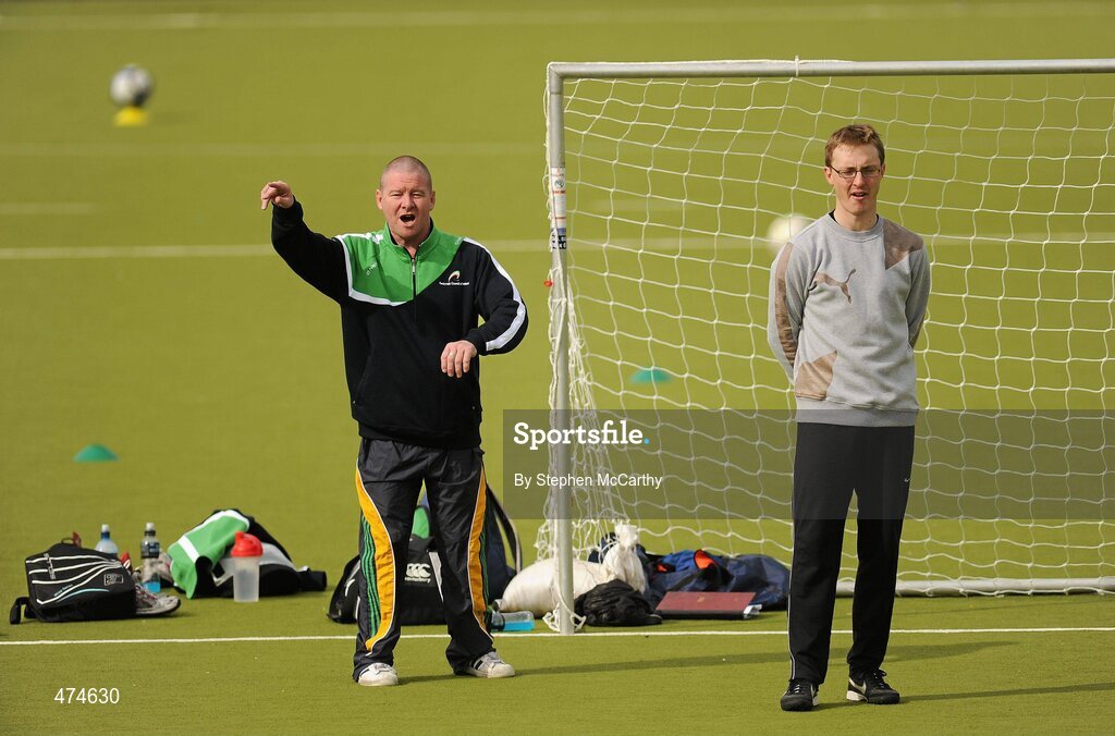 9 April 2010; Head coach Paul Cassin, Coolock, Dublin, left, and coach Daragh Sheridan during football 7 a side training at an Ireland paralympic squad training camp. Ireland Paralympic Squad Training Camp - April 2010, University of Limerick, Limerick. Picture credit: Stephen McCarthy / SPORTSFILE