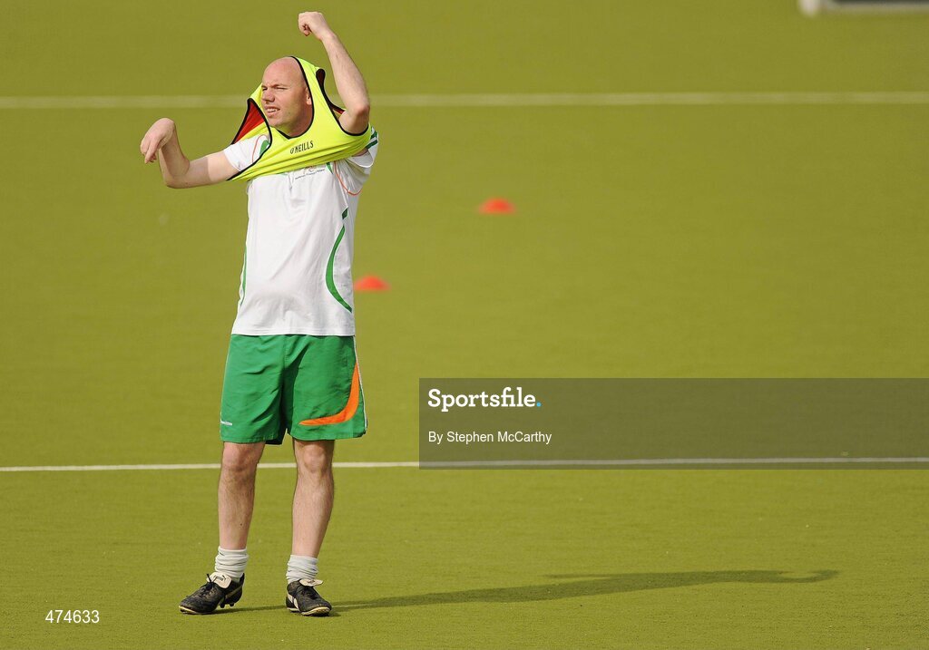9 April 2010; Paul Dollard, from Rathfarnham, Dublin, in action during soccer training at an Ireland paralympic squad training camp. Ireland Paralympic Squad Training Camp - April 2010, University of Limerick, Limerick. Picture credit: Stephen McCarthy / SPORTSFILE