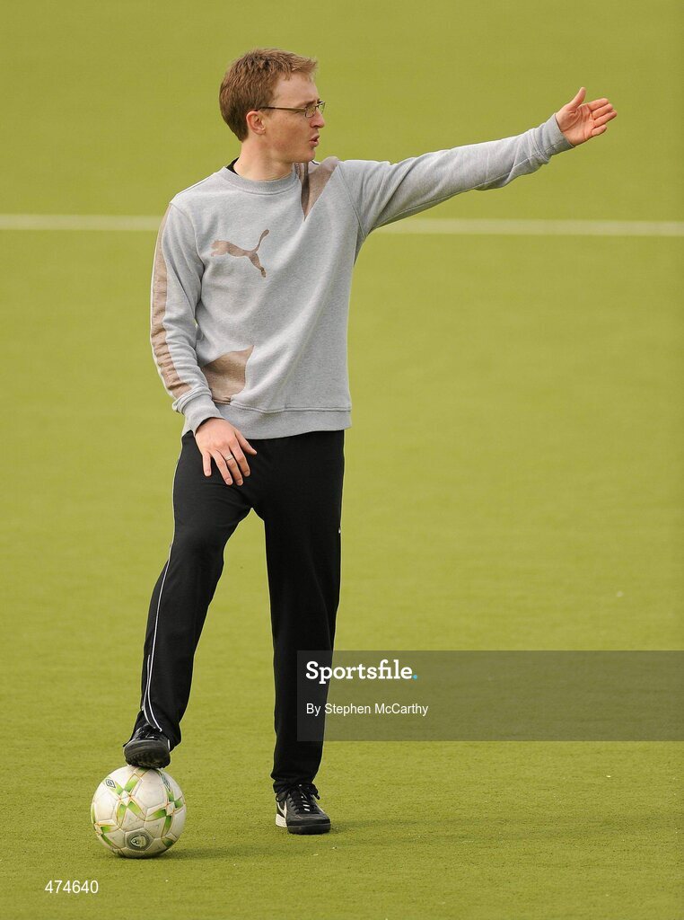 9 April 2010; Coach Daragh Sheridan during soccer training at an Ireland paralympic squad training camp. Ireland Paralympic Squad Training Camp - April 2010, University of Limerick, Limerick. Picture credit: Stephen McCarthy / SPORTSFILE