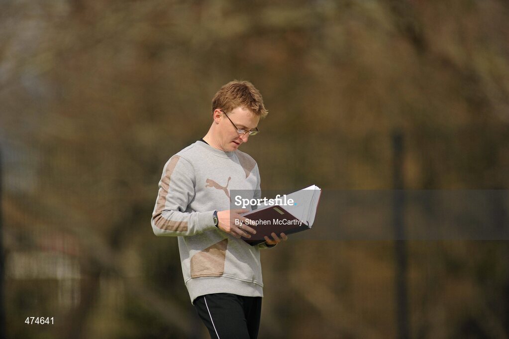 9 April 2010; Coach Daragh Sheridan during soccer training at an Ireland paralympic squad training camp. Ireland Paralympic Squad Training Camp - April 2010, University of Limerick, Limerick. Picture credit: Stephen McCarthy / SPORTSFILE