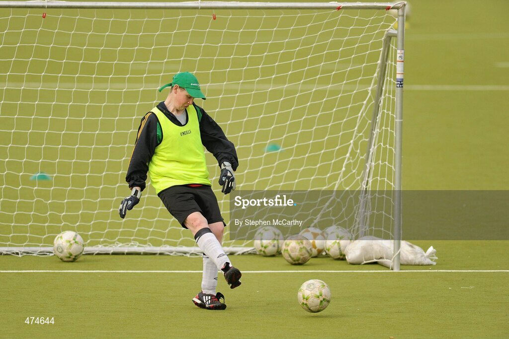 9 April 2010; Brian McGillivary, from Firhouse, Dublin, during soccer training at an Ireland paralympic squad training camp. Ireland Paralympic Squad Training Camp - April 2010, University of Limerick, Limerick. Picture credit: Stephen McCarthy / SPORTSFILE