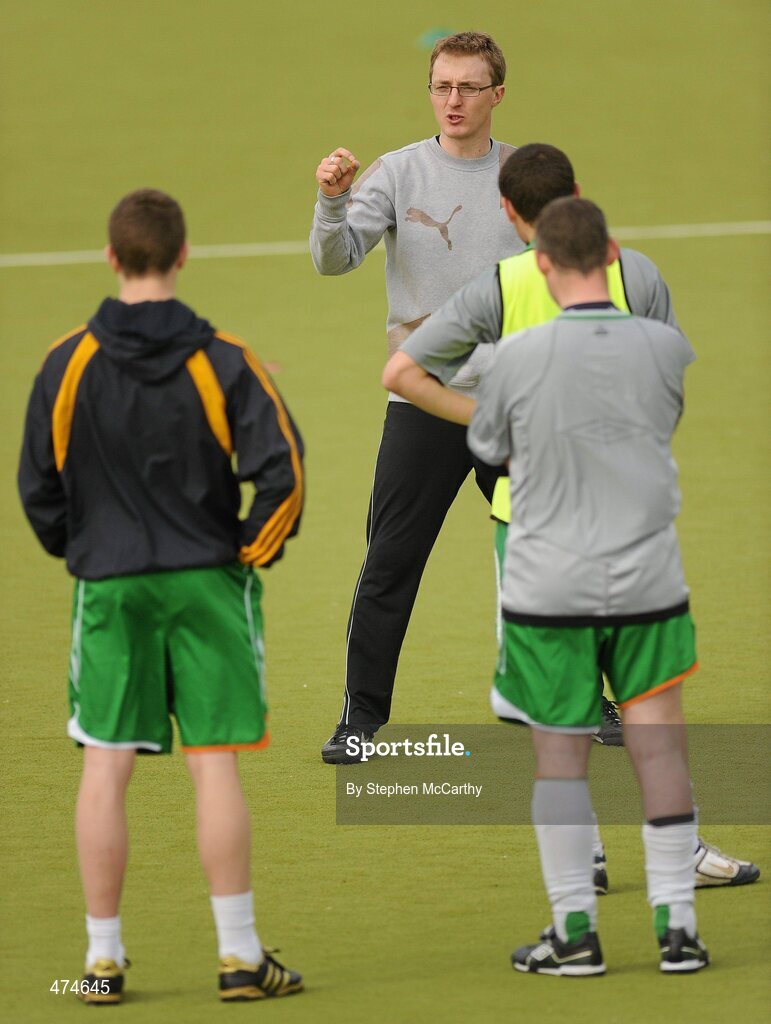 9 April 2010; Coach Daragh Sheridan during soccer training at an Ireland paralympic squad training camp. Ireland Paralympic Squad Training Camp - April 2010, University of Limerick, Limerick. Picture credit: Stephen McCarthy / SPORTSFILE