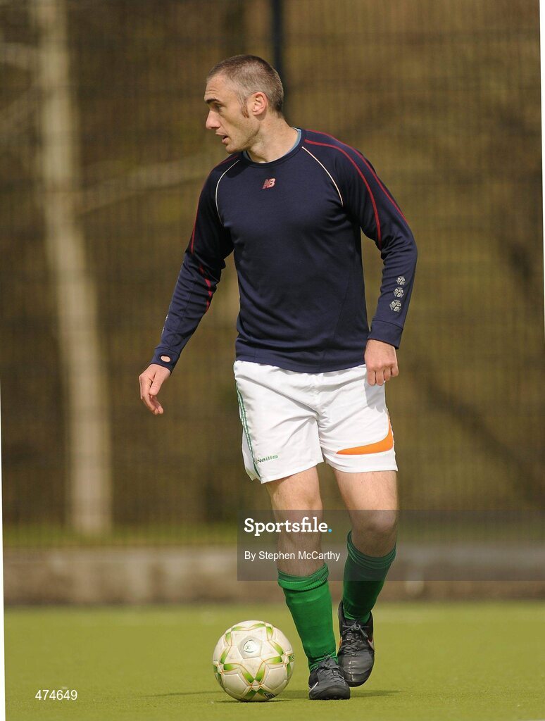 9 April 2010; Derek Malone in action during soccer training at an Ireland paralympic squad training camp. Ireland Paralympic Squad Training Camp - April 2010, University of Limerick, Limerick. Picture credit: Stephen McCarthy / SPORTSFILE