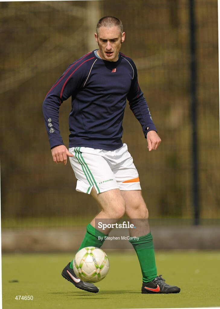 9 April 2010; Derek Malone in action during soccer training at an Ireland paralympic squad training camp. Ireland Paralympic Squad Training Camp - April 2010, University of Limerick, Limerick. Picture credit: Stephen McCarthy / SPORTSFILE
