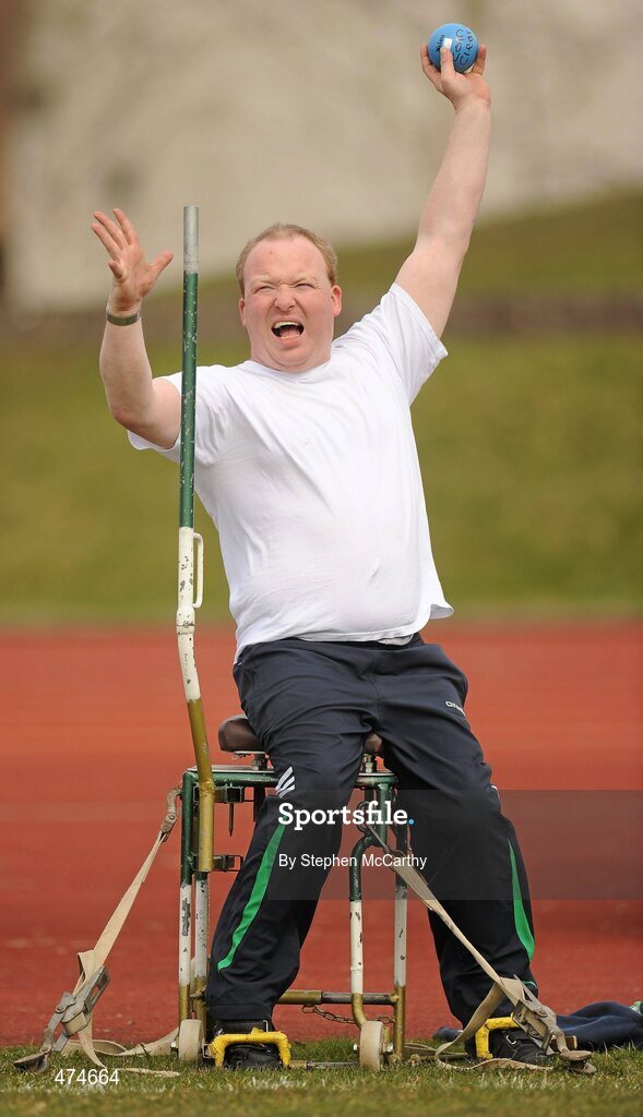 9 April 2010; Eoin Cleare, from Shinrone, Offaly, in action during an Ireland paralympic squad training camp. Ireland Paralympic Squad Training Camp - April 2010, University of Limerick, Limerick. Picture credit: Stephen McCarthy / SPORTSFILE