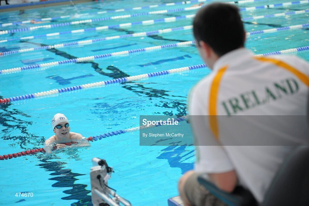 9 April 2010; James Scully, from Ratoath, Meath, in action during swimming training at an Ireland paralympic squad training camp. Ireland Paralympic Squad Training Camp - April 2010, University of Limerick, Limerick. Picture credit: Stephen McCarthy / SPORTSFILE
