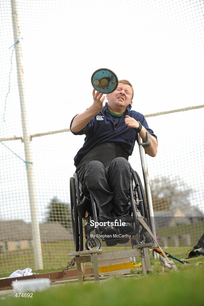9 April 2010; John McCarthy, from Dunmanway, Cork, in action during an Ireland paralympic squad training camp. Ireland Paralympic Squad Training Camp - April 2010, University of Limerick, Limerick. Picture credit: Stephen McCarthy / SPORTSFILE