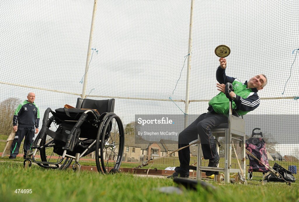 9 April 2010; Garrett Culleton, from Clonaslee, Laois, in action during an Ireland paralympic squad training camp. Ireland Paralympic Squad Training Camp - April 2010, University of Limerick, Limerick. Picture credit: Stephen McCarthy / SPORTSFILE