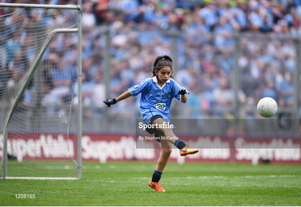 28 August 2016; Alex Bedford, Mount Anville Primary School, Stillorgan, Dublin, during the INTO Cumann na mBunscol GAA Respect Exhibition Go Games at the GAA Football All-Ireland Senior Championship Semi-Final game between Dublin and Kerry at Croke Park in Dublin. Photo by Stephen McCarthy/Sportsfile