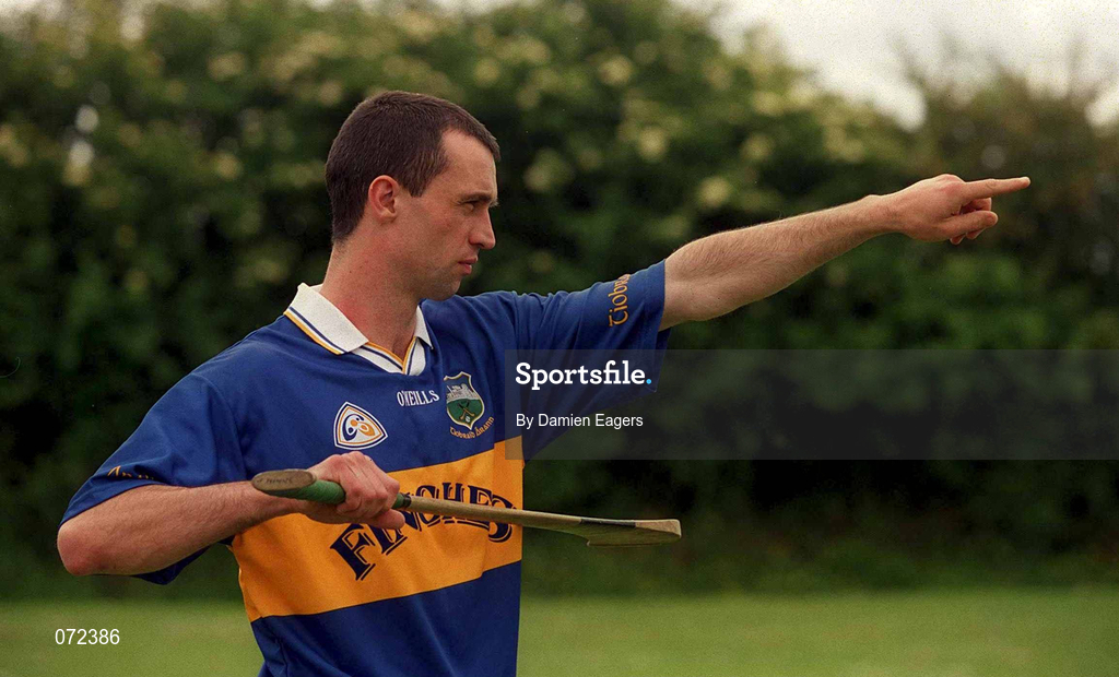15 June 2001; Tipperary hurler Thomas Dunne during a feature. Photo by Damien Eagers/Sportsfile