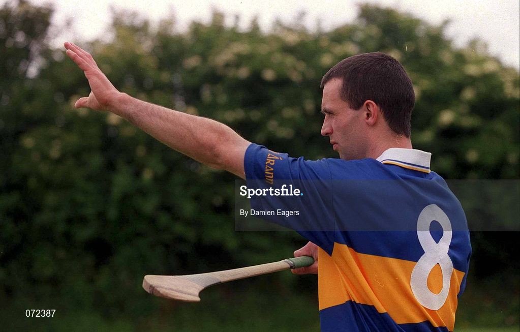 15 June 2001; Tipperary hurler Thomas Dunne during a feature. Photo by Damien Eagers/Sportsfile