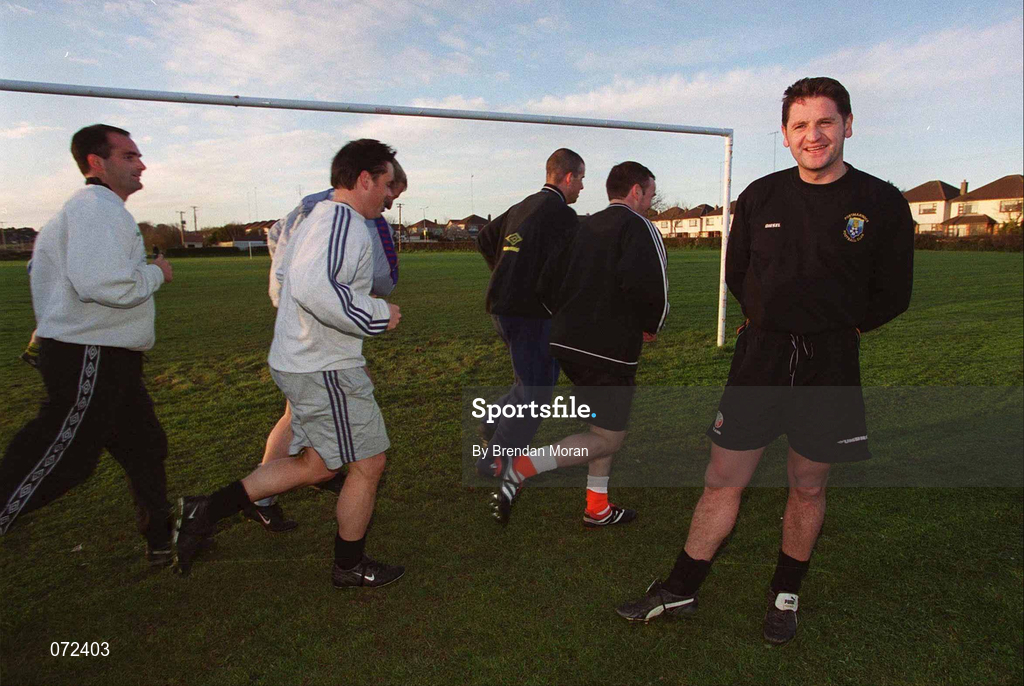 10 April 2001; Keith Bruin of Portmarnock, pictured during squad training with his team-mates at the Portmarnock Sports and Leisure Centre in preparation for their FAI Cup Quarter Final against Longford Town. Photo by Brendan Moran/Sportsfile