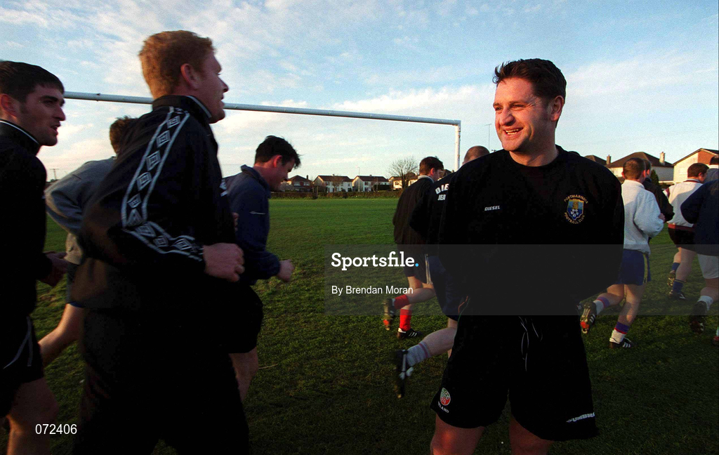 10 April 2001; Keith Bruin of Portmarnock, right, pictured during squad training at the Portmarnock Sports and Leisure Centre in preparation for their FAI Cup Quarter Final against Longford Town. Photo by Brendan Moran/Sportsfile