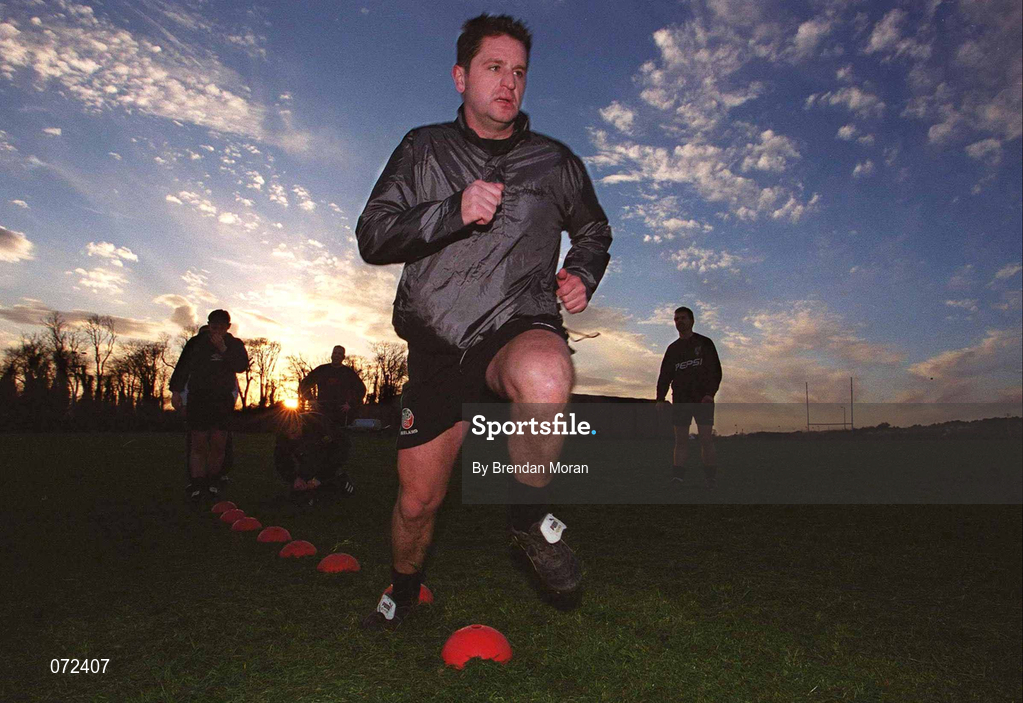 10 April 2001; Keith Bruin of Portmarnock, goes through his paces during squad training at the Portmarnock Sports and Leisure Centre in preparation for their FAI Cup Quarter Final against Longford Town. Photo by Brendan Moran/Sportsfile