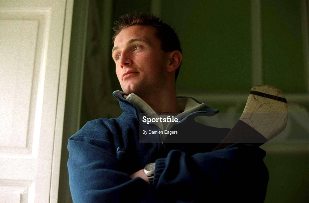 16 May 2001; Dublin hurler David Sweeney during a feature in Trinity College, Dublin. Photo by Damien Eagers/Sportsfile