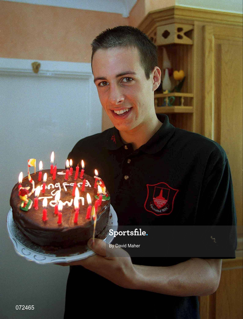 10 May 2001; Longford Town player Stuart Holt, at his home. Stuart will play in the FAI Cup Final against Bohemians on Sunday, when he will also celebrate his 21st birthday. Photo by David Maher/Sportsfile