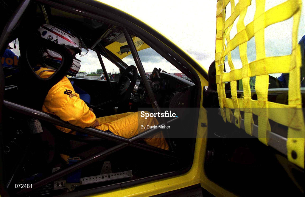 17 June 2001; Gareth Howell, GR Motorsport, prepares himself in the car for the Sprint Race during Round 5 of the British Touring Car Championship at Mondello Park in Naas, Kildare. Photo by David Maher/Sportsfile