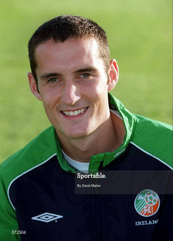 31 August 2001; Clive Clarke of Republic of Ireland prior to the UEFA Under-21 Championship Qualifying Round match between Republic of Ireland and Netherlands at the Regional Sports Centre in Waterford. Photo by David Maher/Sportsfile