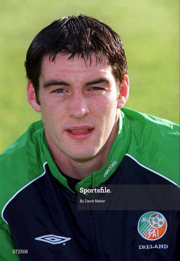 31 August 2001; Richard Sadlier of Republic of Ireland prior to the UEFA Under-21 Championship Qualifying Round match between Republic of Ireland and Netherlands at the Regional Sports Centre in Waterford. Photo by David Maher/Sportsfile