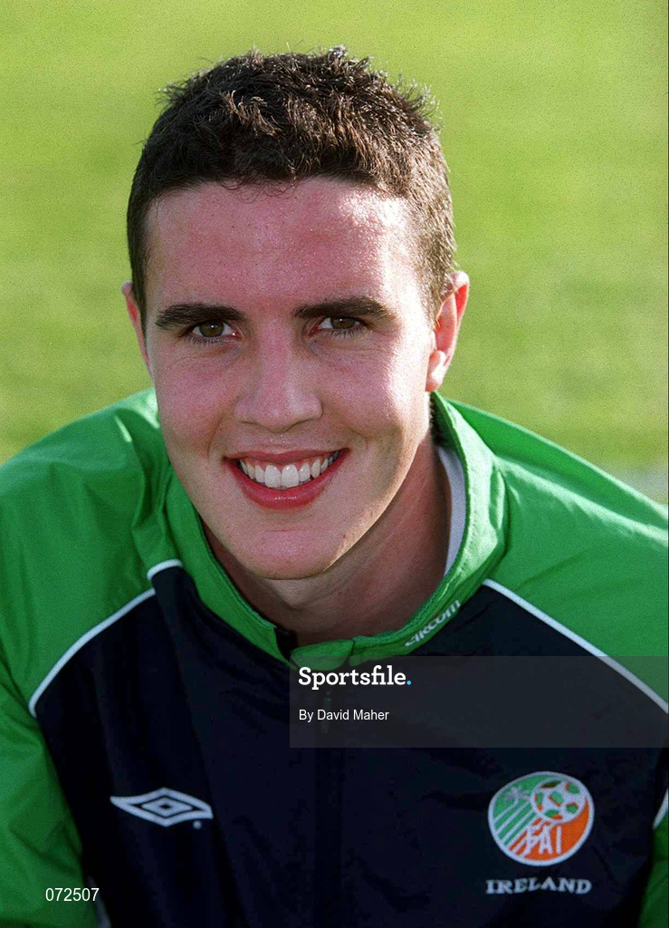 31 August 2001; John O'Shea of Republic of Ireland prior to the UEFA Under-21 Championship Qualifying Round match between Republic of Ireland and Netherlands at the Regional Sports Centre in Waterford. Photo by David Maher/Sportsfile