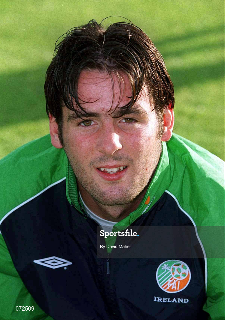 31 August 2001; Keith Foy of Republic of Ireland prior to the UEFA Under-21 Championship Qualifying Round match between Republic of Ireland and Netherlands at the Regional Sports Centre in Waterford. Photo by David Maher/Sportsfile