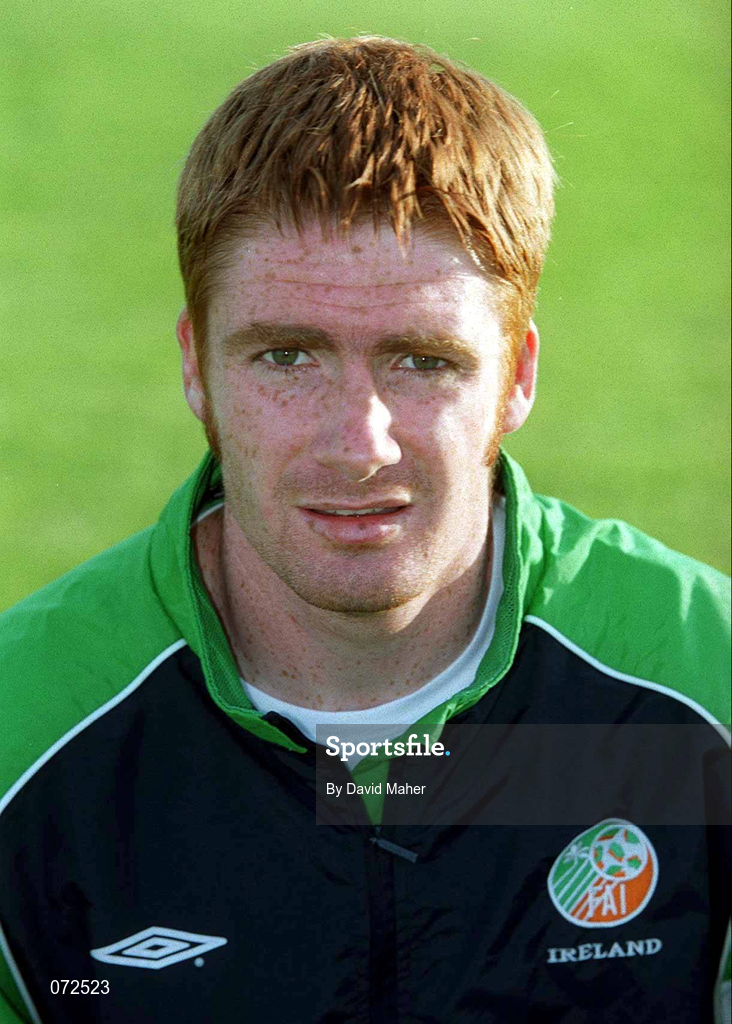 31 August 2001; James O'Connor of Republic of Ireland prior to the UEFA Under-21 Championship Qualifying Round match between Republic of Ireland and Netherlands at the Regional Sports Centre in Waterford. Photo by David Maher/Sportsfile