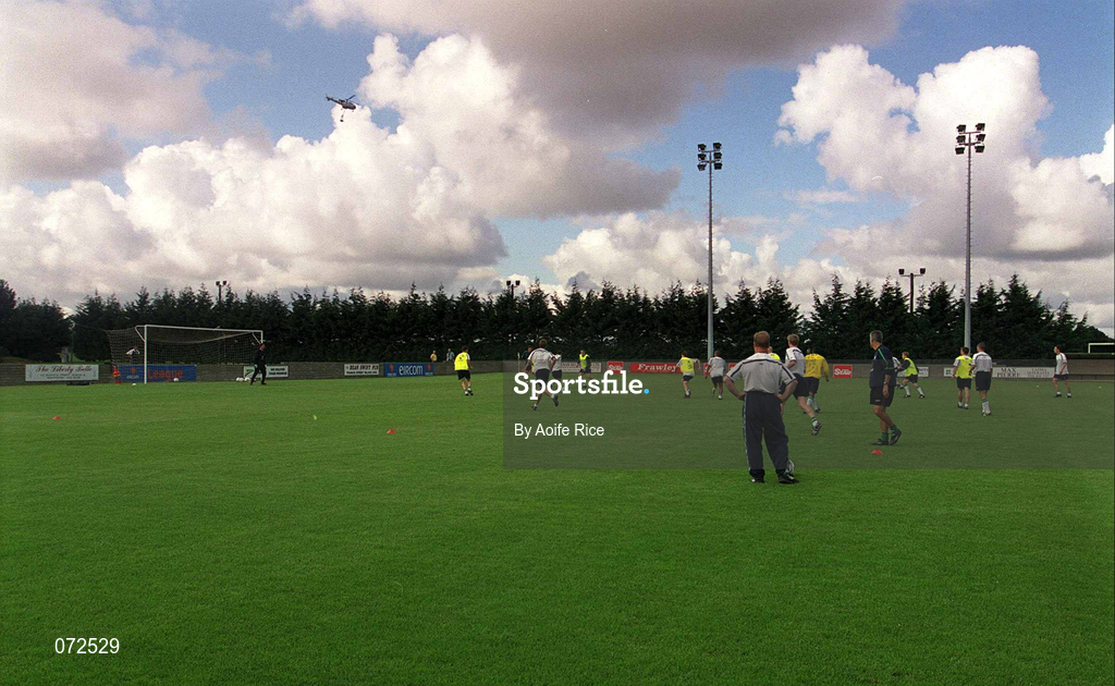 30 August 2001; A general view during a Republic of Ireland training session at John Hyland park in Baldonnell, Dublin, prior to the World Cup Qualifier against Holland. Photo by Aoife Rice/Sportsfile